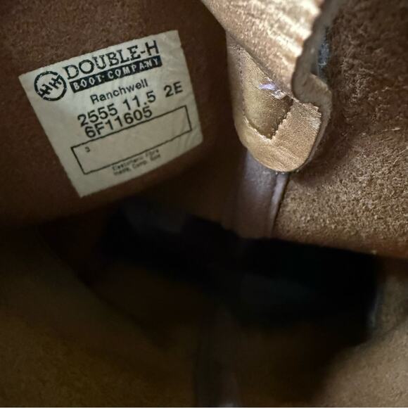 Double H Cowboy Western Work Boots Men’s 11.5 Wide - Picture 6 of 7